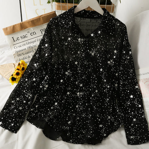 Sheer Starry Button Up Shirt