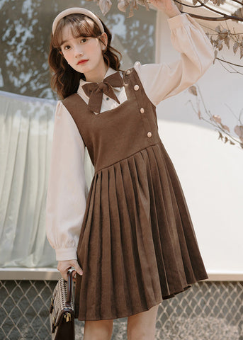 Varsity Pleated Twofer Dress