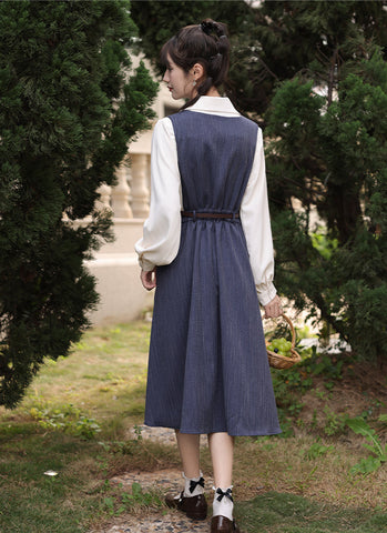 Traveller's Pinafore-Set mit Nadelstreifen