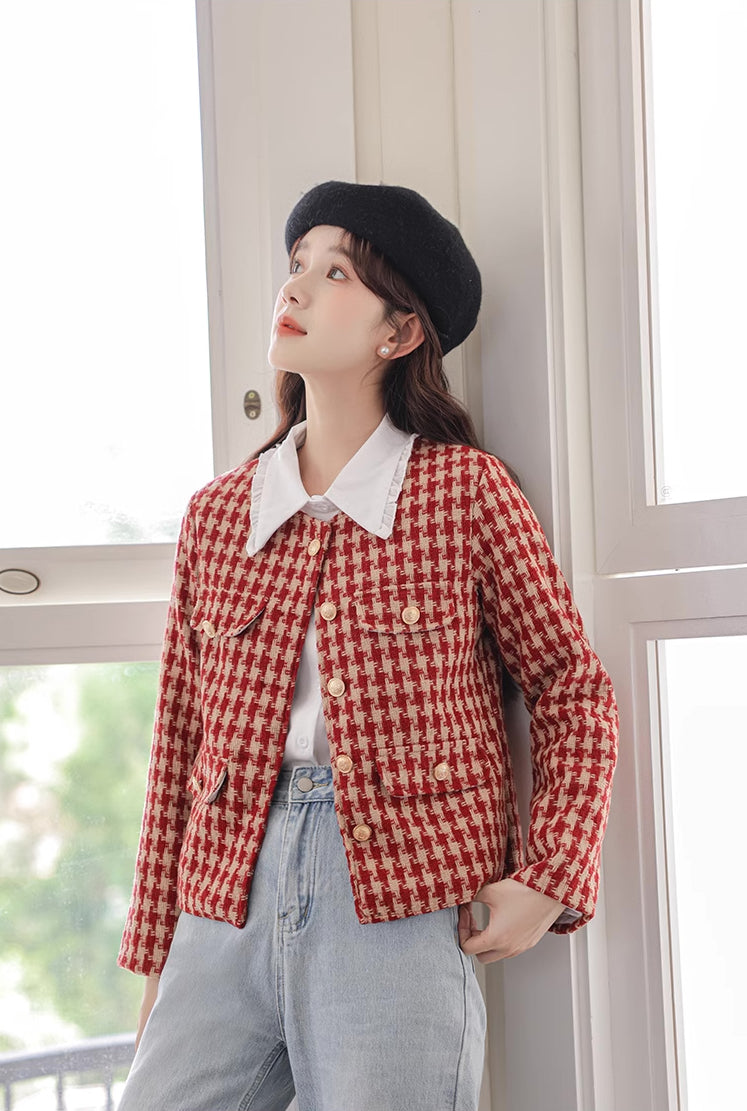 Houndstooth Tweed Jacket