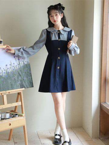 Twofer Minikleid mit Muschelkragen