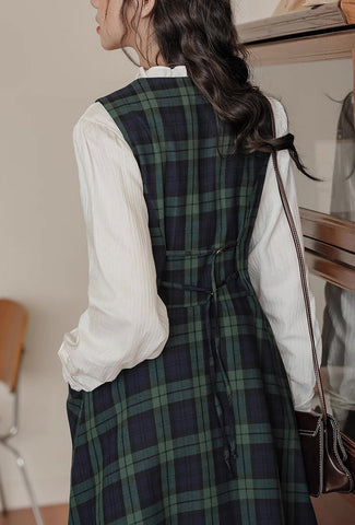 Cambridge Plaid Pinafore Dress