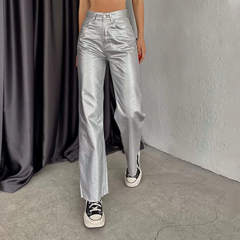 Pocket Loose Wide-leg Straight Trousers