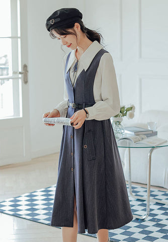 Traveller's Pinafore-Set mit Nadelstreifen