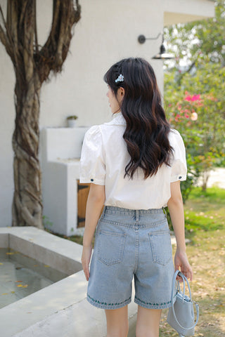 Flower Vines Embroidered Blouse