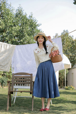 Sweet Cherry Collar Blouse