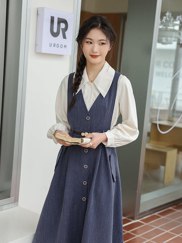Traveller's Pinafore-Set mit Nadelstreifen