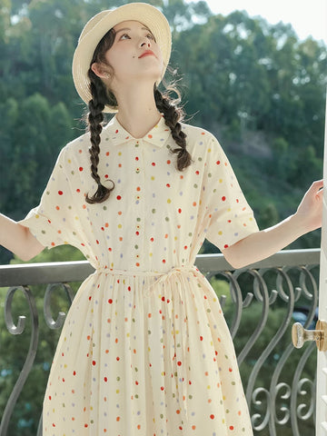 Skittles Polka Dot Shirt Dress