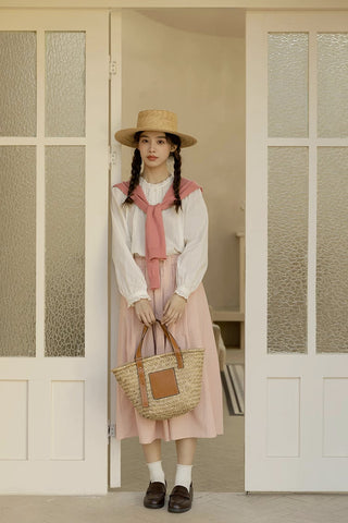 Ruffle Broderie Trim Blouse