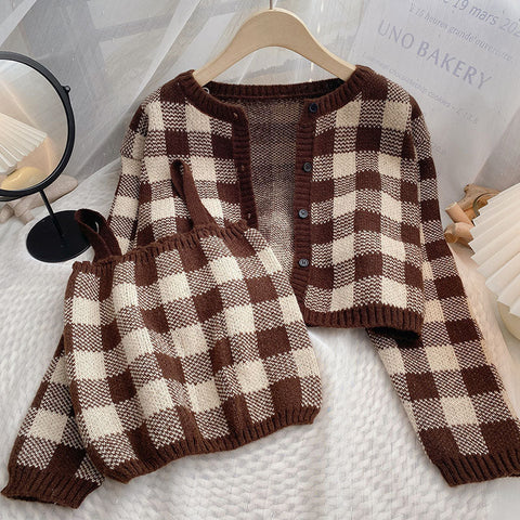 Gingham Cropped Cardi & Cami Set