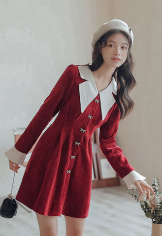 Sweet Bow Peter Pan Knit Dress