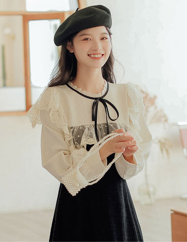 Square Lace High Neck Sweater Dress
