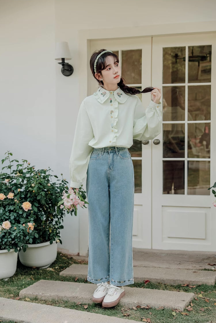 Floral Bouquet Embroidered Blouse