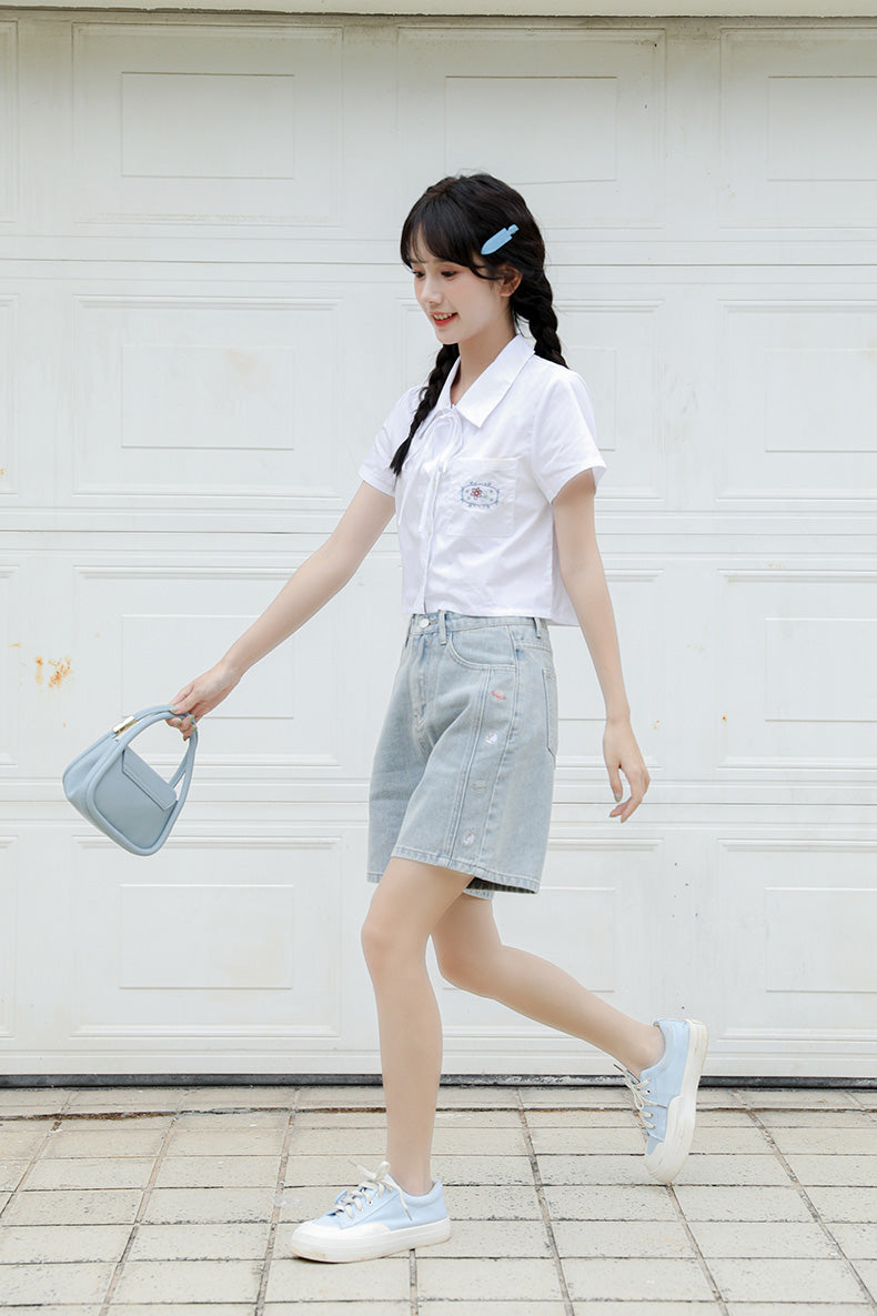 Saturn Embroidered Shorts