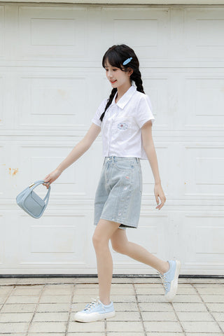 Saturn Embroidered Shorts