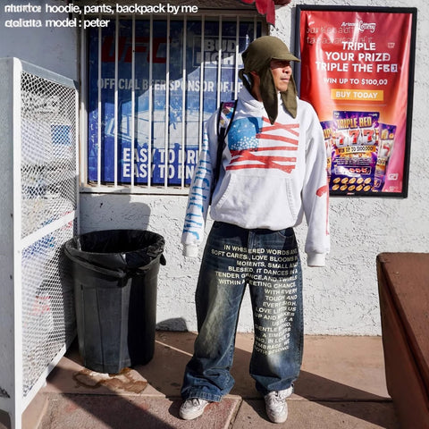 Retro Hip-Hop Loose Letter-Printed Jeans