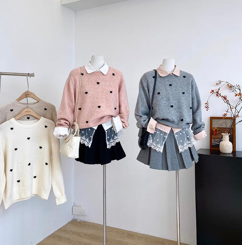 Polka Hearts Sweater