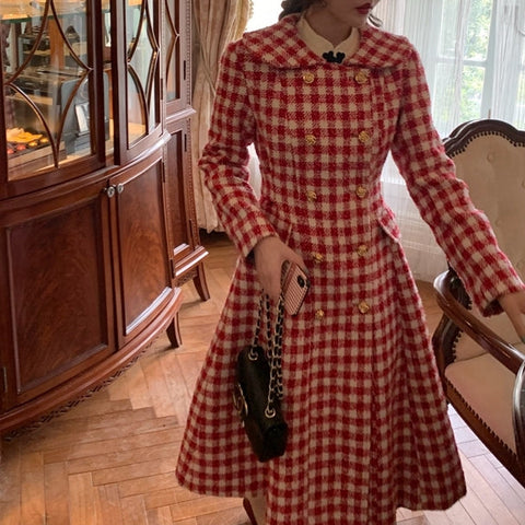 Candy Cane Gingham Dress Coat