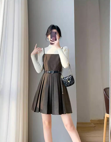 Two-Piece Mini Cami Dress & Sweater Set