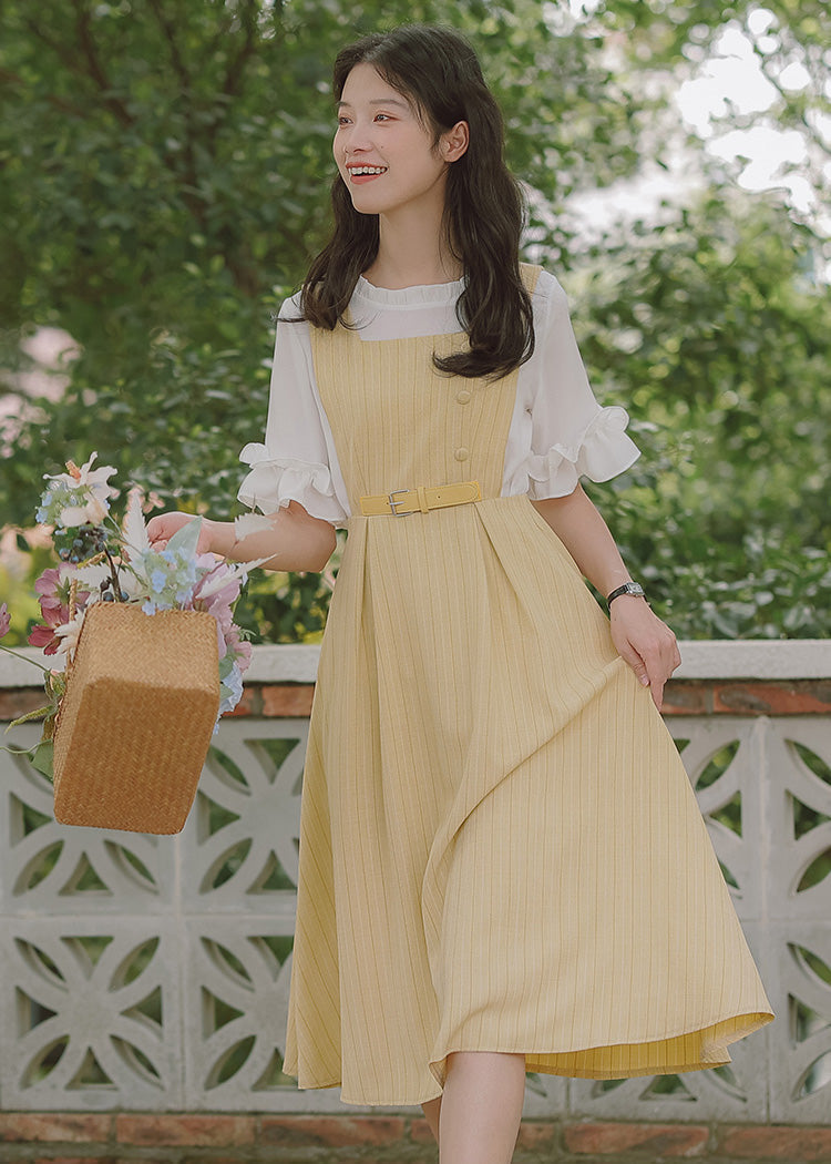 Vestido estilo pichi de rayas pastel