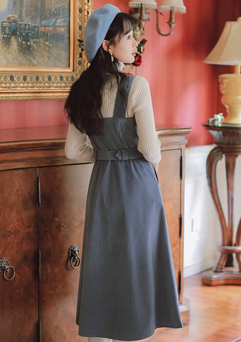 Corduroy Button Up Midi Dress
