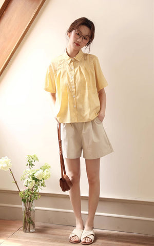 Gingham Plaid Blouse