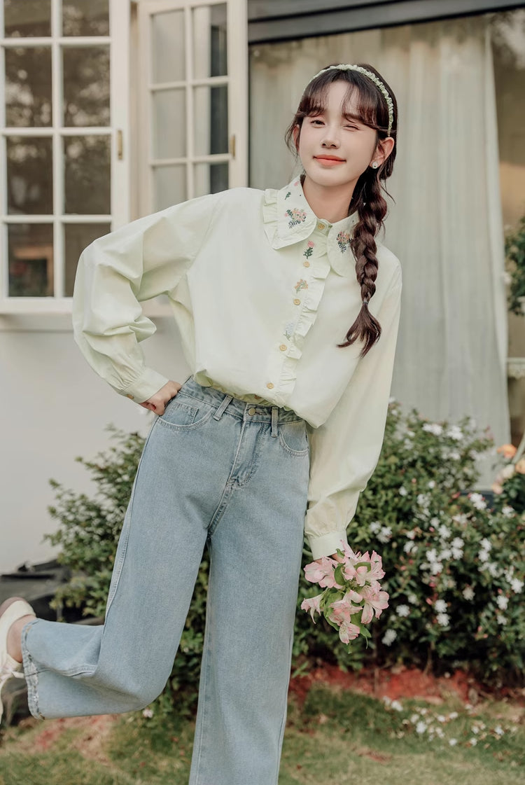 Floral Bouquet Embroidered Blouse