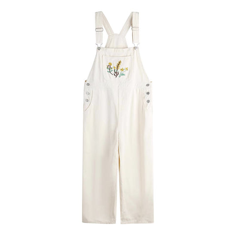 Overall mit Wildblumenstickerei