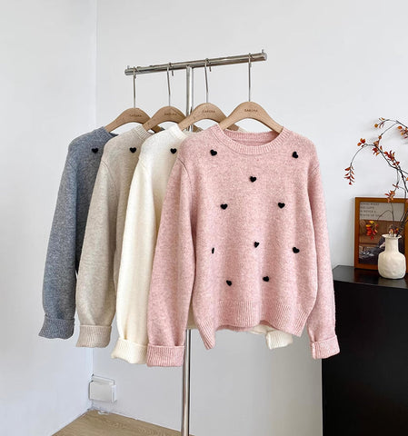 Polka Hearts Sweater