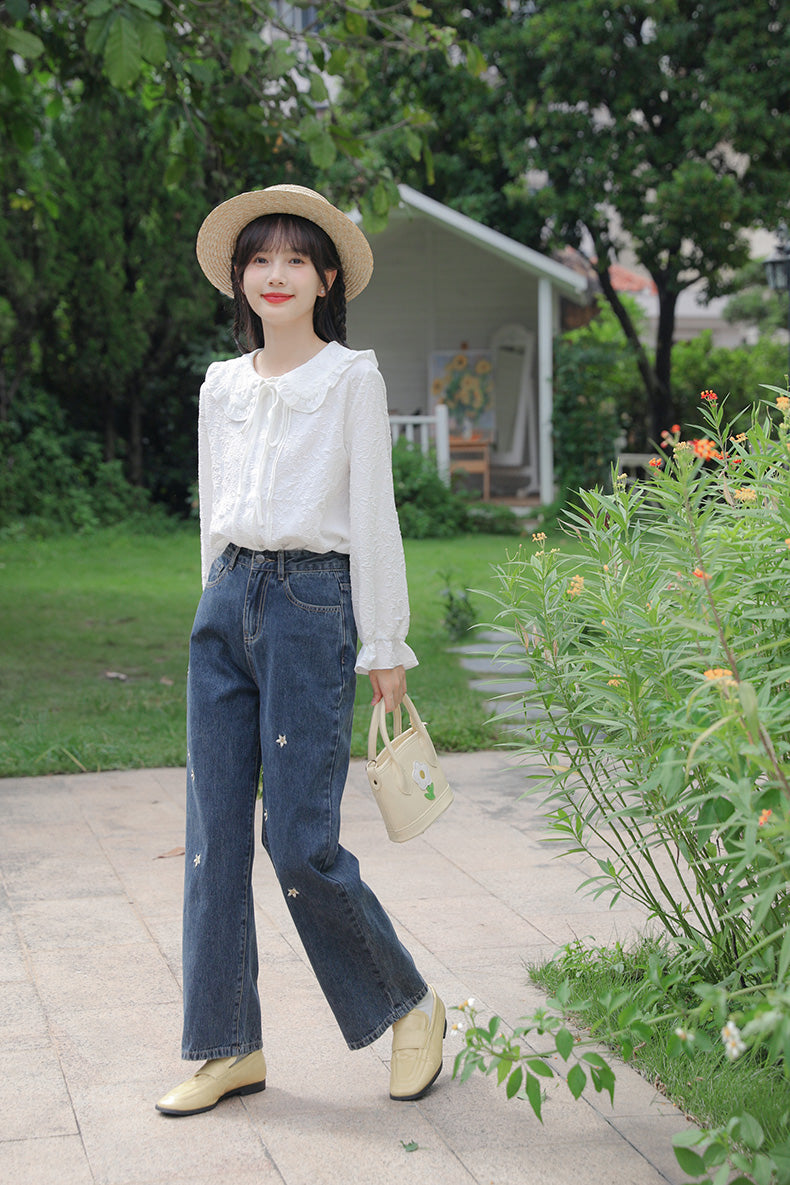 Raining Daisies Embroidered Jeans