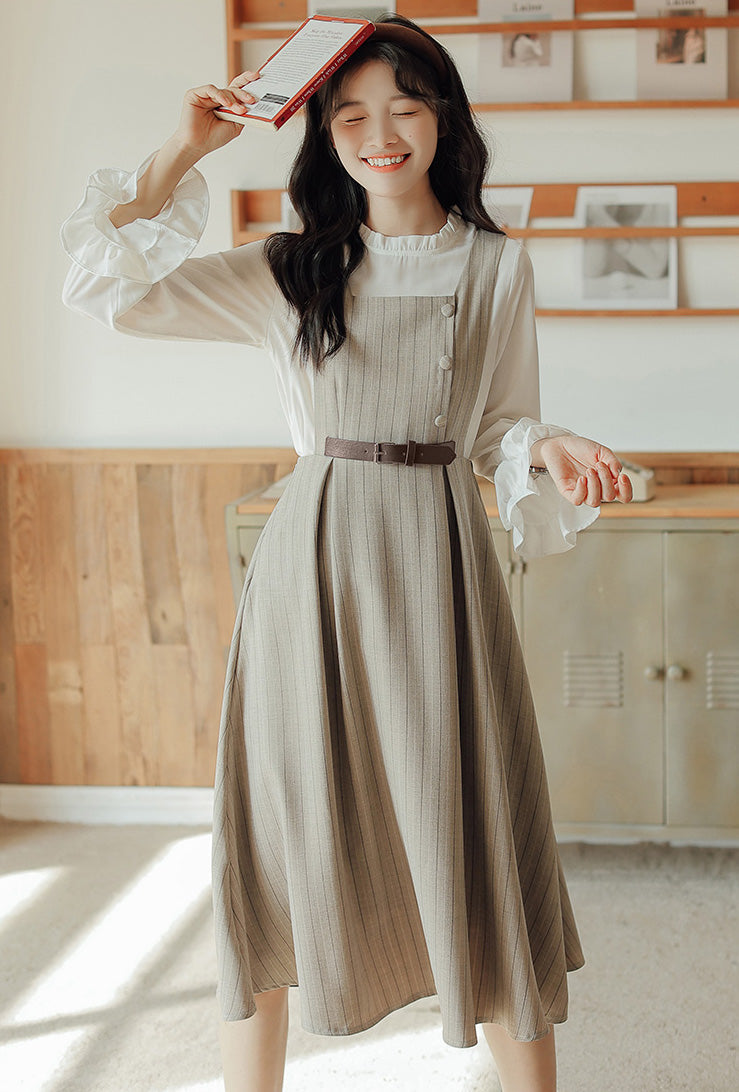 Vestido estilo pichi de rayas pastel