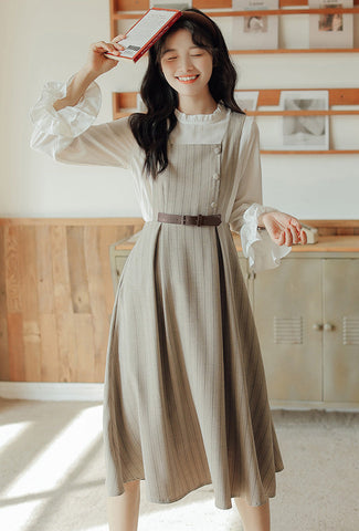 Vestido estilo pichi de rayas pastel