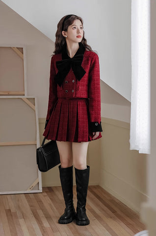 Mistletoe Velvet Tweed Set