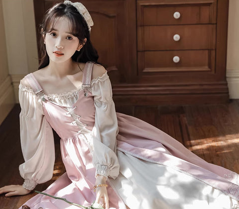 Two-Piece Corset Peasant Dress