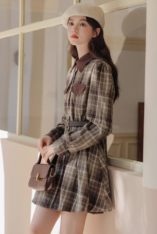 Brown Sugar Plaid Shirt Dress