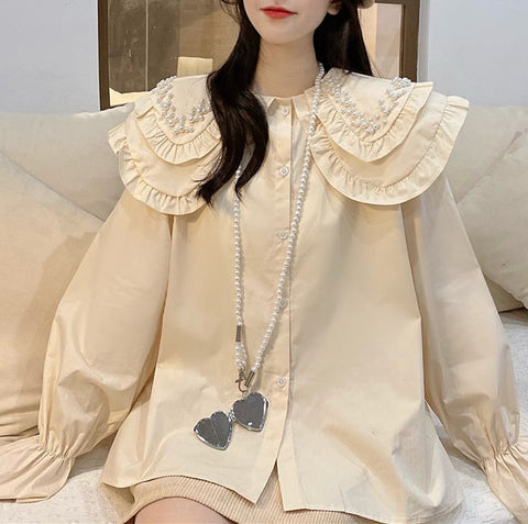 Pearl Peter Pan Button Up Shirt