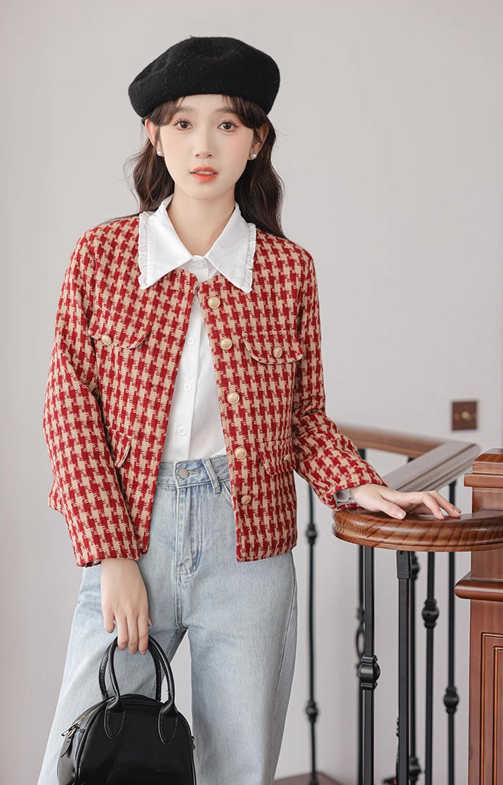 Houndstooth Tweed Jacket