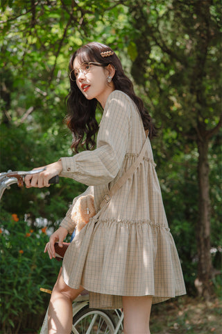 Curiosity Plaid Shirt Dress