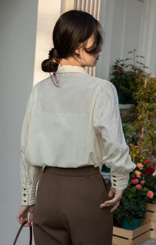 Textured Puff Sleeve Blouse