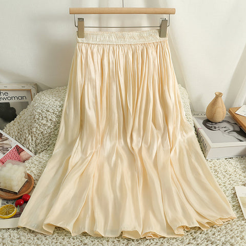 Satin Shine Midi Skirt