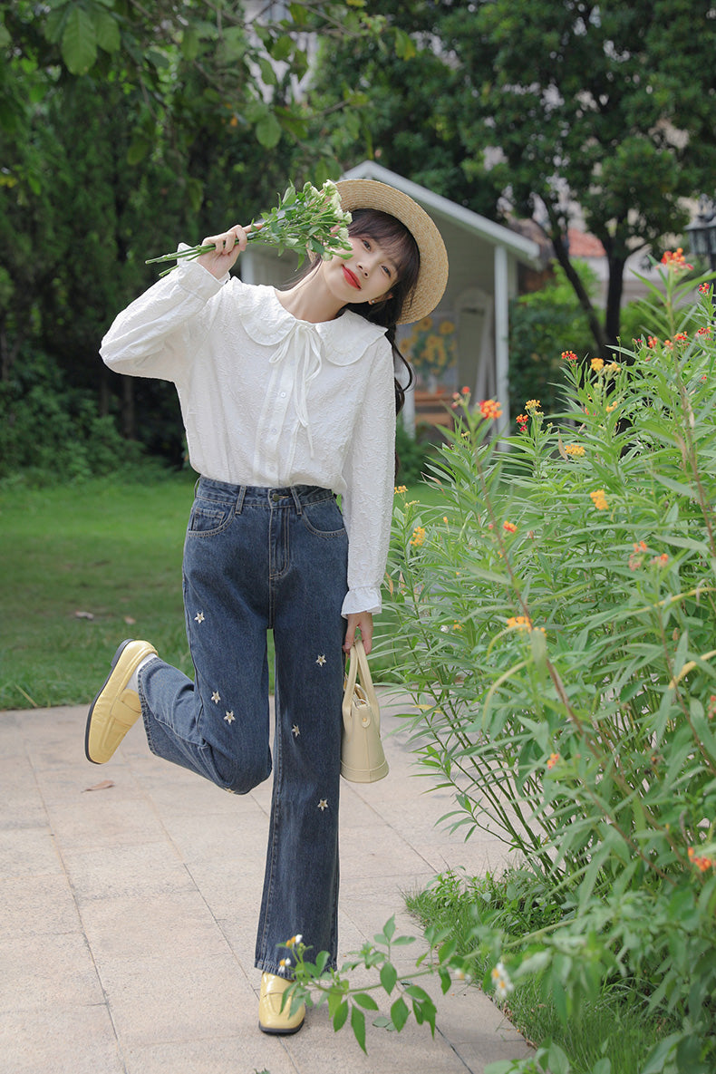 Raining Daisies Embroidered Jeans