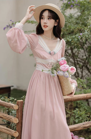 Vestido midi de hada rosa