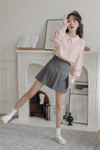 Pintuck Puff Sleeve Blouse