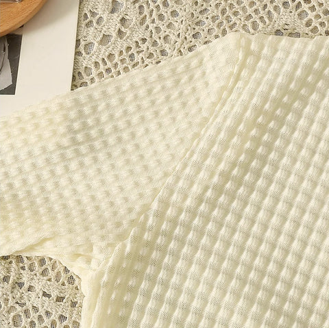 Camisa de capas de crepé gofre