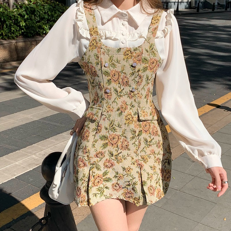 Rustic Floral Twofer Dress