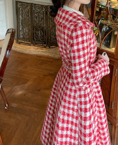 Candy Cane Gingham Dress Coat
