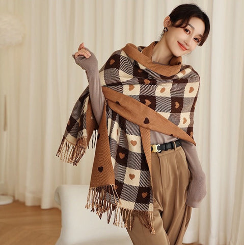 Heart Checkerboard Scarf