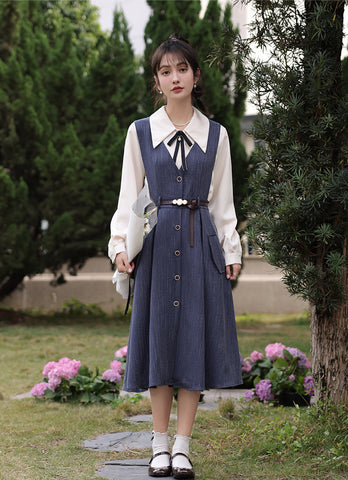 Traveller's Pinafore-Set mit Nadelstreifen
