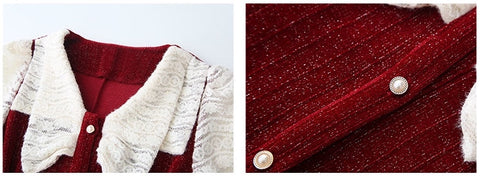 Lace Bow Sweater Dress