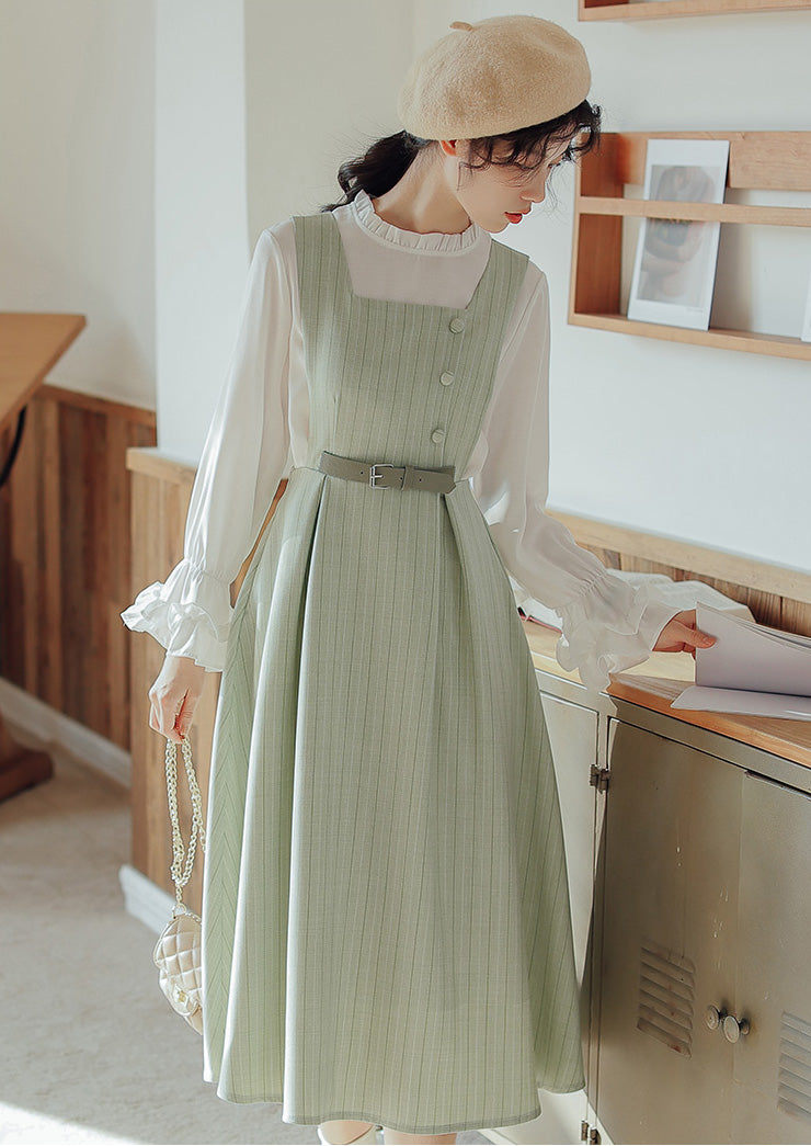 Vestido estilo pichi de rayas pastel